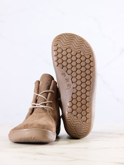 Босоногие ботинки 352.К.NATAbr.Серо-коричневая замша/кожаная подкладка