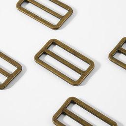 Пряжка регулирующая, двухщелевая, внутренняя ширина - 38 мм, толщина - 3,5 мм, 5 шт, цвет бронзовый