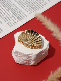 Цена за 6 шт. Краб для волос "Лейла море" ракушка галант, 5,5 см, золото