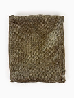Лоскут ткани трикотажный сетка, чёрно-золотой, 100×150 см