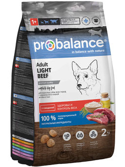 Корм сухой для взрослых собак с говядиной, Adult light 2 кг 40 AZ 322