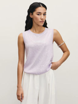 Вязаный топ из вискозы с пайетками / Zarina  фото 7