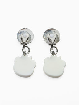 Серьги-клипсы детские «Выбражулька» панда с короной с кругом кристалл, цветные