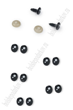 Фурнитура "Глазки для игрушек" с заглушками 7*9 мм (50 шт) SF-7615