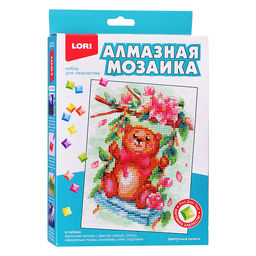 Алмазная мозаика 15*20 детская (неполное заполнение) "Цветочные качели"