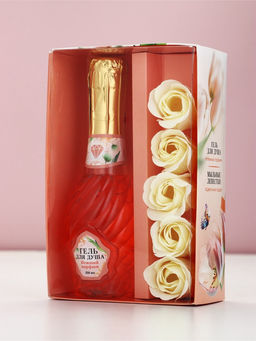 Подарочный набор Сияй Мечтай, гель для душа мондоро и мыльные цветы, Чистое счастье