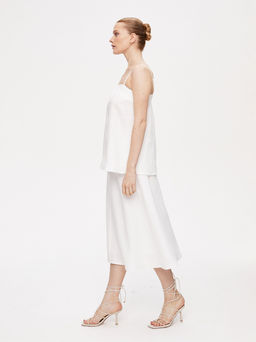 Льняной топ на бретелях 422.010407/Белый - Seven senses фото 5