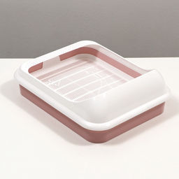 Туалет «Лекси» для кошек, с решёткой и совком 45×36×15 см, розовый