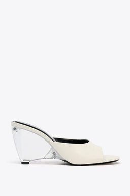 LEATHER TRANSPARENT WEDGE MULES - Zara фото 11