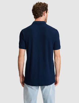 Lacivert Slim Fit _rme Dokulu Polo Yaka Ti__rt