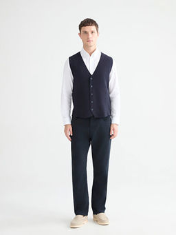 Standart Kal?p V Yaka Erkek Triko Yelek