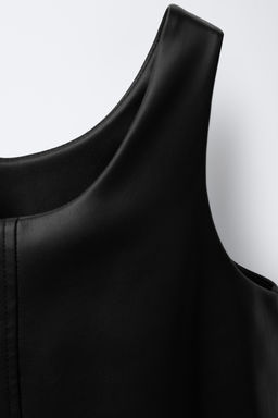 FAUX LEATHER PINAFORE DRESS WITH BOWS - Zara фото 4