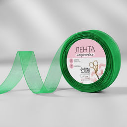 Цена за 5 шт. Лента капроновая, 20 мм, 20 1 м, цвет зелёный №19