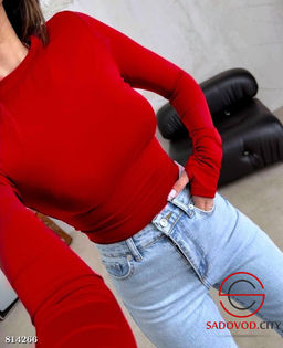 Лонгслив женский однотонный