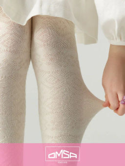 OMSA kids Collant 12A12-2 с жаккардовым рисунком - avorio