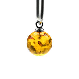 Кулон шарик из янтаря 8мм цв.медовый