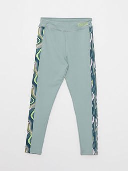 Beli Lastikli Bask?l? K?z ?ocuk Tayt