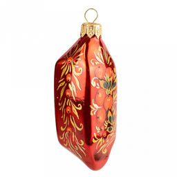 Елочная игрушка фигурка стеклянная Конфетка-7 3,6х3,9х11см, ручная художественная роспись, подарочная упаковка (Россия)