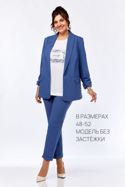 Костюм Olga Style С614 синий-клетка