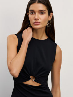 Миди платье с декоративным элементом / Zarina  фото 6