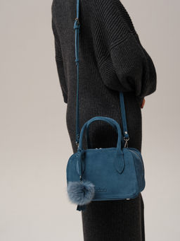 Замшевая сумка Polly DBR 31348 синий туман  фото 7