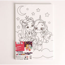Картина по номерам для детей Принцесса с единорогом, 20?30 см