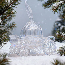 Новогоднее украшение Карета сказочная (11 см) - Снеговичок фото 2