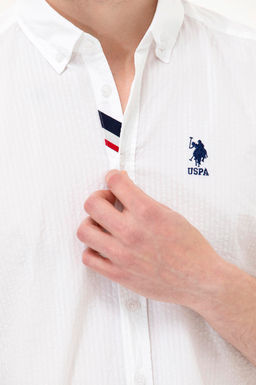 Мужская белая рубашка с длинным рукавом - U.s. polo assn фото 7