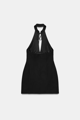VESTIDO MINI HALTER VOLUMEN / Negro - Zara фото 6