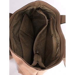 Сумка женская натуральная кожа ADEL-251/1в (отделка ИСК/КОЖА) (формат А 4), 1отдел+кар/пер, бежевый 263338 - Adelia фото 3