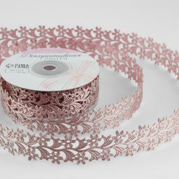 Лента фигурная Ромашки, 25 мм, 9 0,5 м, цвет пудровый
