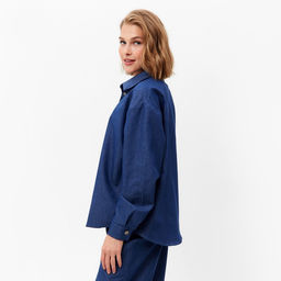 Рубашка женская MINAKU: Jeans Collection, размер 46, синий