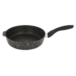 Сковорода алюмин. 260мм глубокая с ручкой (АП) "Грация" черный/серебро (сгчс260а) (Кукмара)