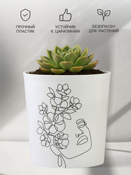 Кашпо для цветов Силуэт, 1.6 л, d=14 см, h=14 см, пластиковое