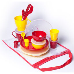 Набор посуды для пикника на 2перс. в мягком футляре (пластик.)