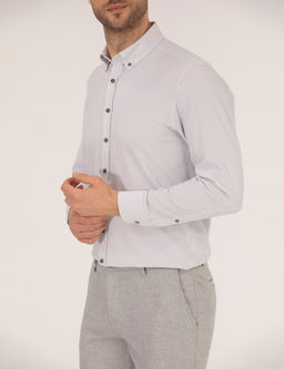 Antrasit Slim Fit Uzun Kollu G_mlek