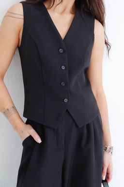 12625 Костюм брючный с жилетом чёрный - Martichelli фото 5