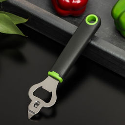 Нож консервный Доляна Lime, 18×4.5 см, цвет чёрно-зелёный