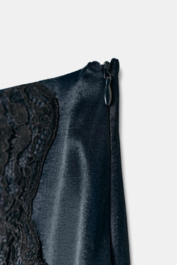 SATIN MINI SKIRT WITH LACE - Zara фото 18