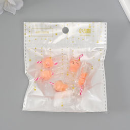 Цена за 5 шт. Подвеска для творчества акрил «Коктейль. Персик-кошка», светится в темноте, 3.4×1.8×1.8 см