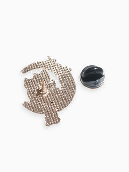 Набор значков (2 шт.) Коты на Луне, цветной в золоте