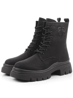 04-WD022-1M BLACK Ботинки зимние женские (натуральная кожа, 100% шерсть)