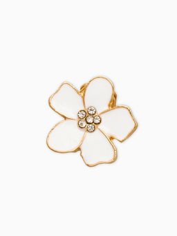 Цена за 2 шт. Клипсы детские "Выбражулька" цветок, цвет белый в золоте