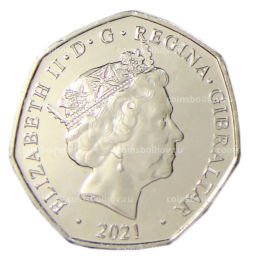 Монета 50 пенсов 2021 года Гибралтар Рождество