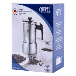 5330 GIPFEL Гейзерная кофеварка VALS 16х23см/450мл с индукционным дном. Материал: нерж. сталь 18/10, нейлон.  фото 5