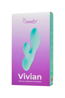 Вибратор с двойной стимуляцией Eromantica Vivian, силикон, мятный, 20 см  фото 9