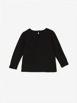 Bisiklet Yaka Uzun Kollu Bask?l? K?z Bebek Ti??rt - Waikiki фото 2