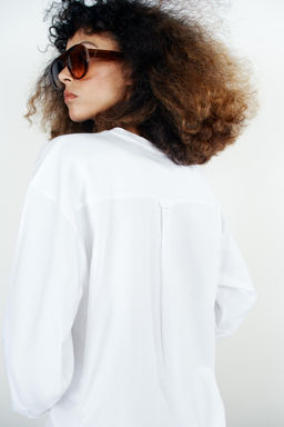 CAMISETA COMBINADA MANGA LARGA / Blanco - Zara фото 6