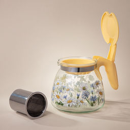 Чайник заварочный 900 мл AGNESS с фильтром "Васильки" арт. 885-111