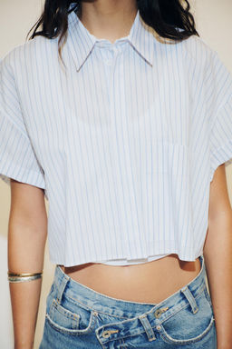 POPLIN CROP SHIRT